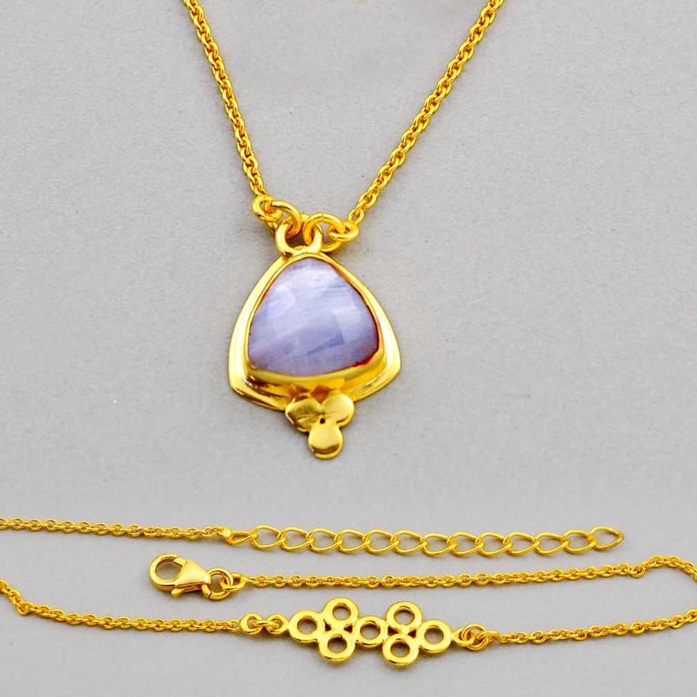 7.31cts checker cut natural rainbow moonstone 925 silver gold necklace n26449