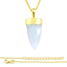 9.99cts checker cut rainbow moonstone gold 925 silver pointer necklace u22609