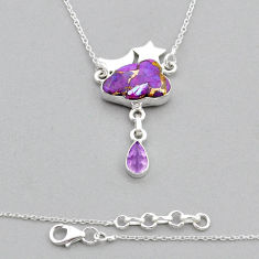 8.01cts cloud moon star purple copper turquoise amethyst silver necklace u92456
