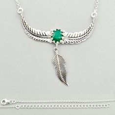 2.64cts dreamcatcher natural green emerald 925 sterling silver necklace u24942