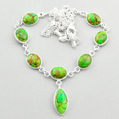 25.60cts green copper turquoise 925 sterling silver necklace jewelry t64530