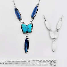 25.18cts  turquoise doublet opal australian 925 silver necklace c34912