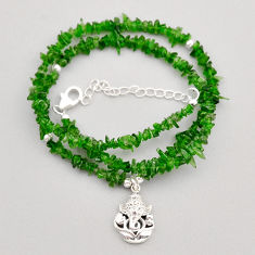 40.44cts lord ganesha natural green peridot rough 925 silver necklace y96231