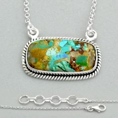 17.06cts matrix royston turquoise baguette 925 silver necklace jewelry u86177