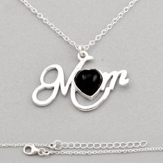 2.72cts mom charm natural black onyx 925 sterling silver necklace jewelry y92941