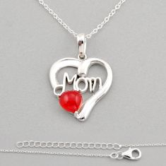 2.47cts mom heart natural honey onyx 925 sterling silver necklace jewelry y93651