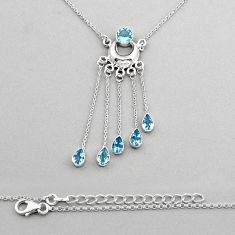 10.68cts moon natural blue topaz 925 sterling silver necklace jewelry y94048