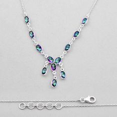 15.58cts multi color rainbow topaz 925 sterling silver necklace jewelry n46657