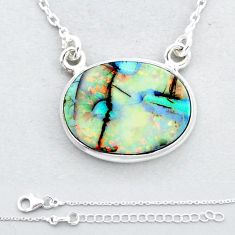 5.70cts multi color sterling opal oval shape 925 sterling silver necklace u53816