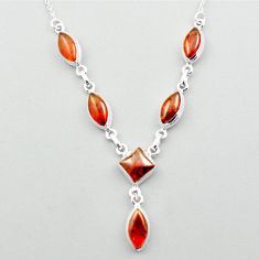 14.54cts natural amber square 925 sterling silver necklace jewelry u12972