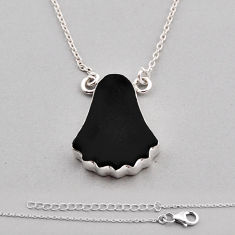 14.88cts natural black onyx fancy 925 sterling silver necklace jewelry c34738