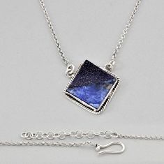 13.34cts natural black pietersite (african) 925 sterling silver necklace y62362