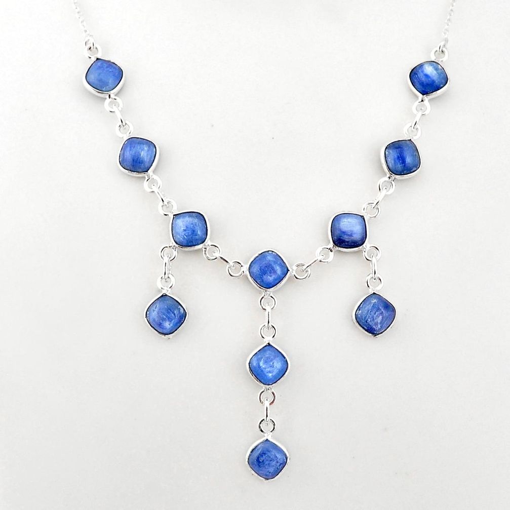 16.83cts natural blue kyanite 925 sterling silver necklace jewelry t2500