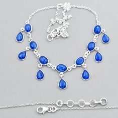 24.27cts natural blue kyanite oval 925 sterling silver necklace jewelry y14232