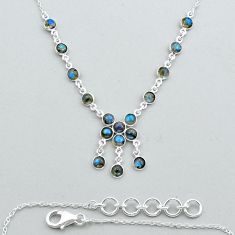 20.07cts natural blue labradorite 925 sterling silver necklace jewelry y14182
