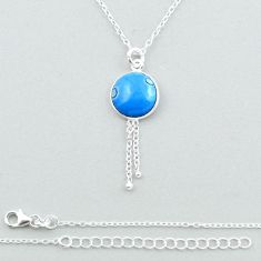5.17cts natural blue owyhee opal 925 sterling silver necklace jewelry u18867