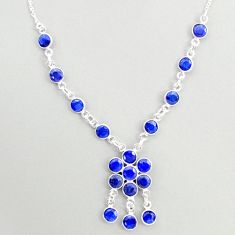 16.87cts natural blue sapphire 925 sterling silver necklace jewelry t76648
