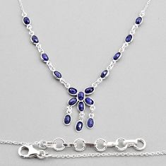 16.07cts natural blue sapphire oval 925 sterling silver necklace jewelry y82215