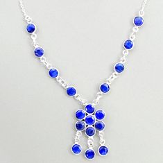 17.95cts natural blue sapphire round 925 sterling silver necklace jewelry t76647