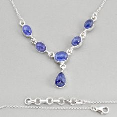 14.60cts natural blue tanzanite 925 sterling silver necklace jewelry y80669
