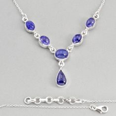 14.91cts natural blue tanzanite oval 925 sterling silver necklace jewelry y80675