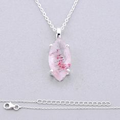 7.13cts natural cacoxenite super seven (melody stone) 925 silver necklace n43503