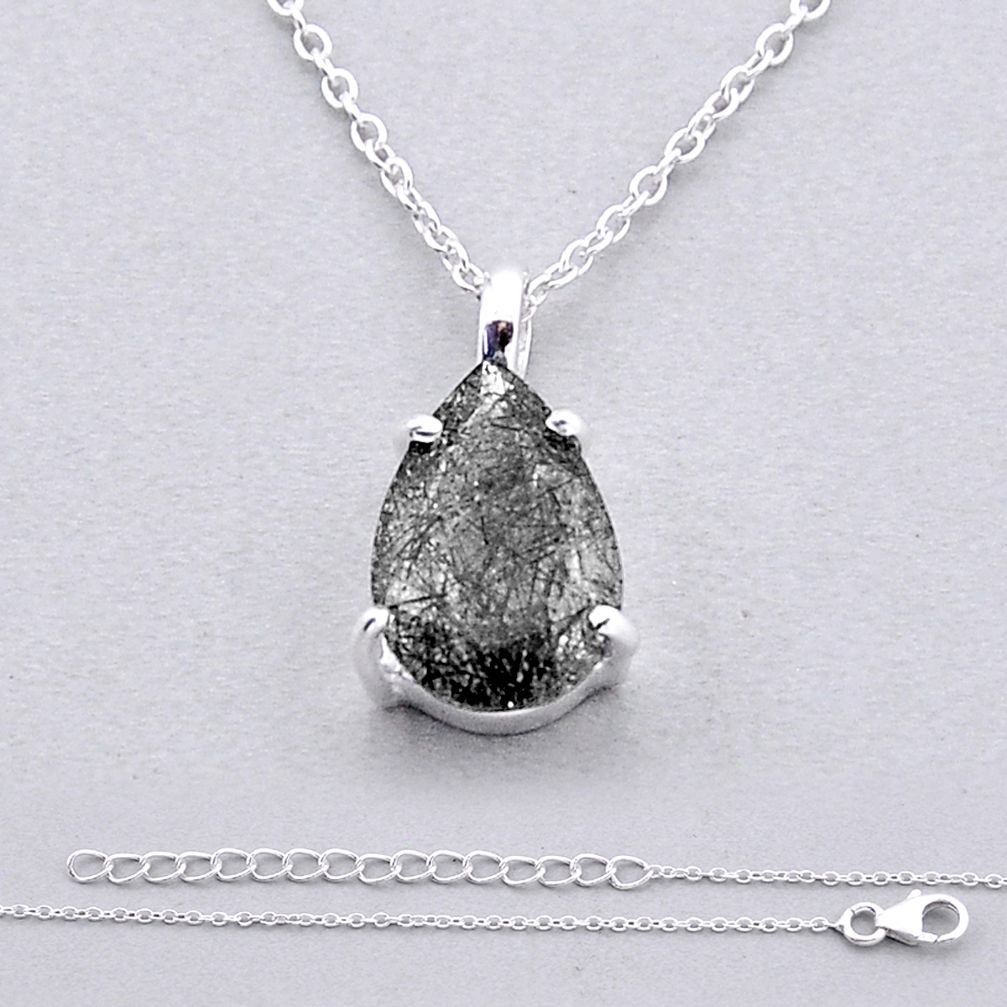 3.91cts natural cacoxenite super seven (melody stone) 925 silver necklace n43541