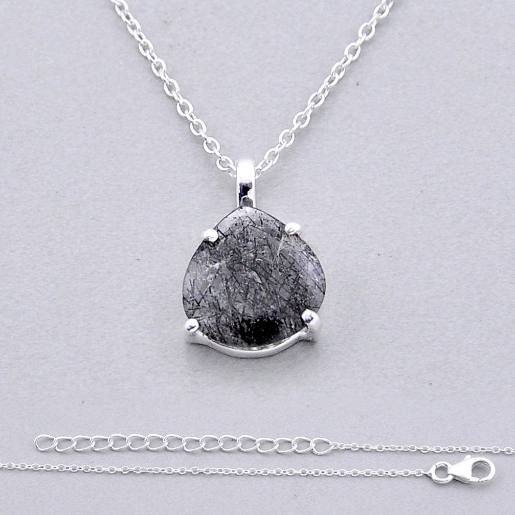 3.66cts natural cacoxenite super seven (melody stone) 925 silver necklace n43559