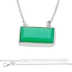5.24cts natural green chalcedony 925 sterling silver necklace jewelry u80395