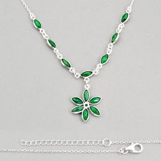 11.62cts natural green emerald marquise 925 sterling silver necklace y76896