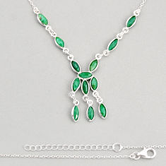 11.60cts natural green emerald marquise sterling silver necklace jewelry y76887