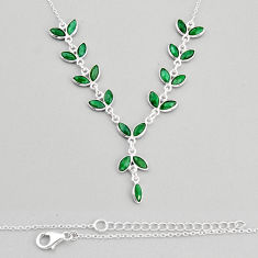 26.70cts natural green emerald marquise sterling silver necklace jewelry y77389