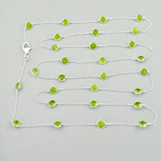 21.20cts natural green peridot 925 sterling silver chain necklace jewelry u23394