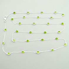 19.77cts natural green peridot 925 sterling silver chain necklace jewelry u23402