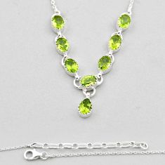 12.31cts natural green peridot pear 925 sterling silver necklace jewelry y44780