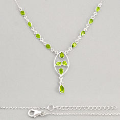 12.69cts natural green peridot pear 925 sterling silver necklace jewelry y74890