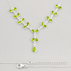 20.02cts natural green peridot pear 925 sterling silver necklace jewelry y74893
