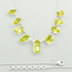 45.95cts natural lemon topaz fancy 925 sterling silver necklace jewelry u23715