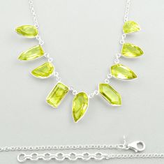43.92cts natural lemon topaz fancy 925 sterling silver necklace jewelry u23716