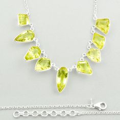 40.53cts natural lemon topaz fancy 925 sterling silver necklace jewelry u23717