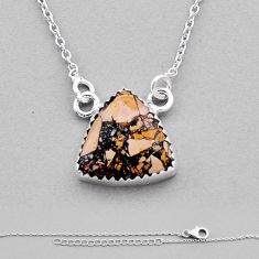 9.14cts natural malinga jasper trillion sterling silver necklace jewelry n40117