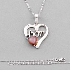 2.35cts natural moonstone 925 sterling silver mom heart necklace jewelry n34518