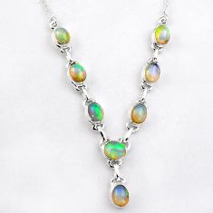 15.11cts natural multi color ethiopian opal 925 sterling silver necklace u5493