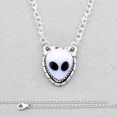 7.97cts natural opal onyx 925 sterling silver aline face necklace jewelry n53375