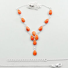 Clearance Sale- 20.33cts natural orange mojave turquoise 925 sterling silver necklace u11449