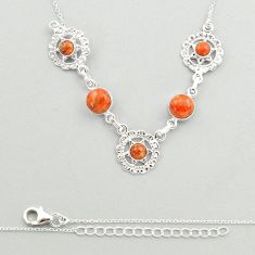 orange mojave turquoise 925 sterling silver necklace u24994