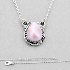 5.02cts natural pink natrolite fancy 925 sterling silver necklace jewelry n49001