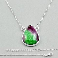 9.27cts natural pink ruby zoisite 925 sterling silver necklace jewelry u11146