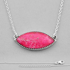 18.57cts natural pink thulite (unionite, pink zoisite) silver necklace n49183