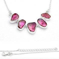 12.89cts natural pink tourmaline fancy 925 sterling silver necklace u67533